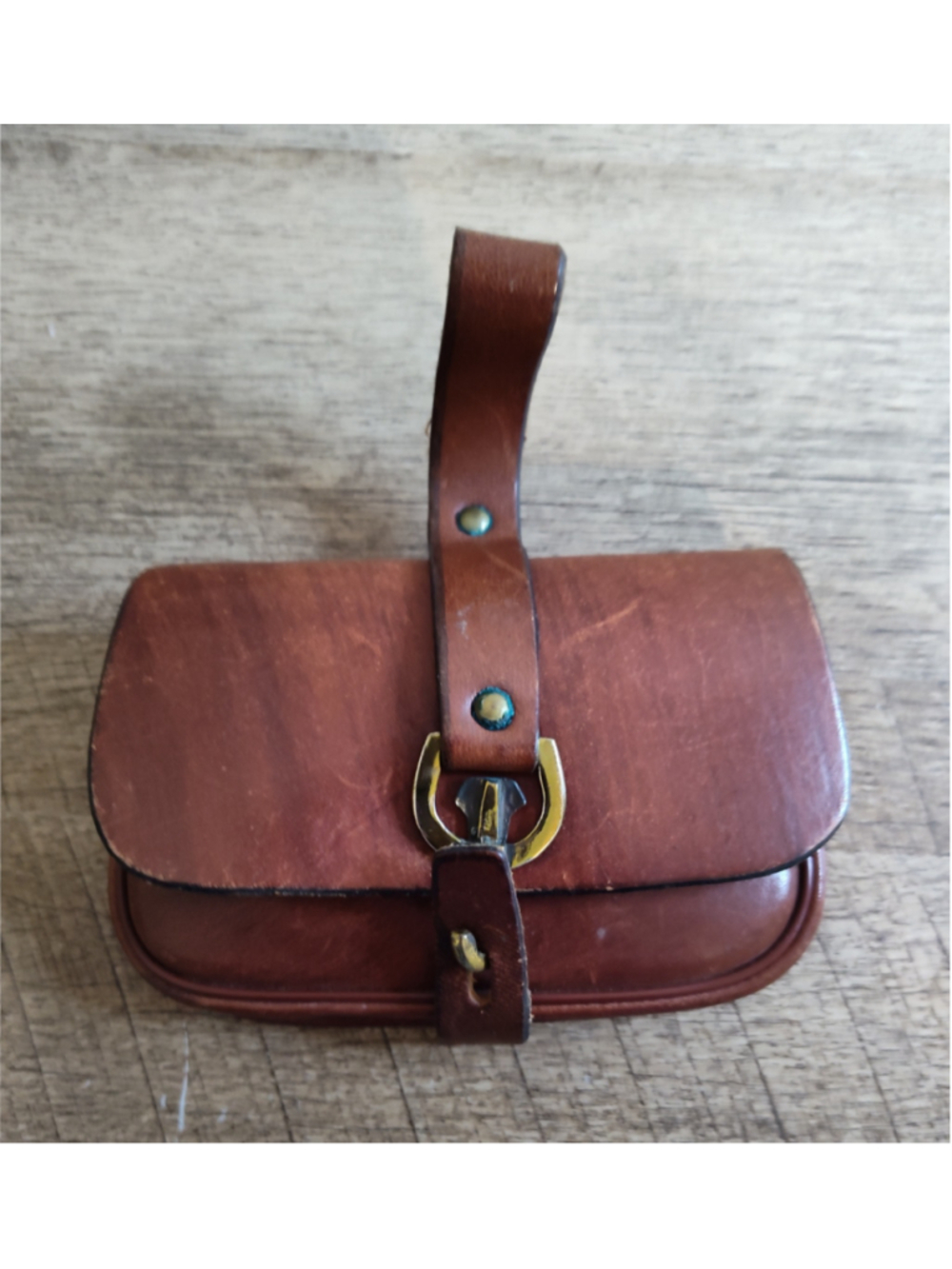 Women's Etienne Aigner Brown Leather Hand Made Wristlet Clutch